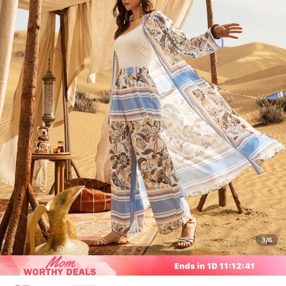 SHEIN Blue and White Sleeveless Sundress Resort Wear Maxi brand new - Picture 3 of 9